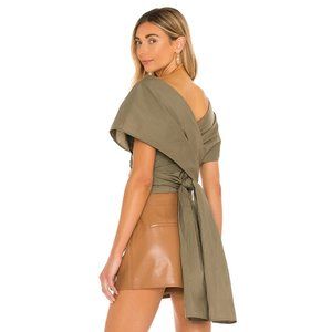 L'Academie Olive Wrap Top